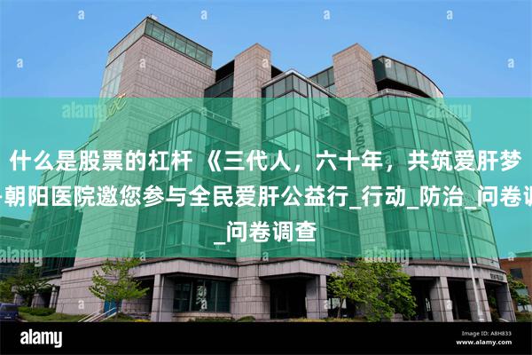 什么是股票的杠杆 《三代人，六十年，共筑爱肝梦》—朝阳医院邀您参与全民爱肝公益行_行动_防治_问卷调查