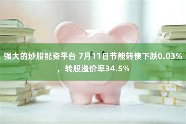 强大的炒股配资平台 7月11日节能转债下跌0.03%，转股溢价率34.5%